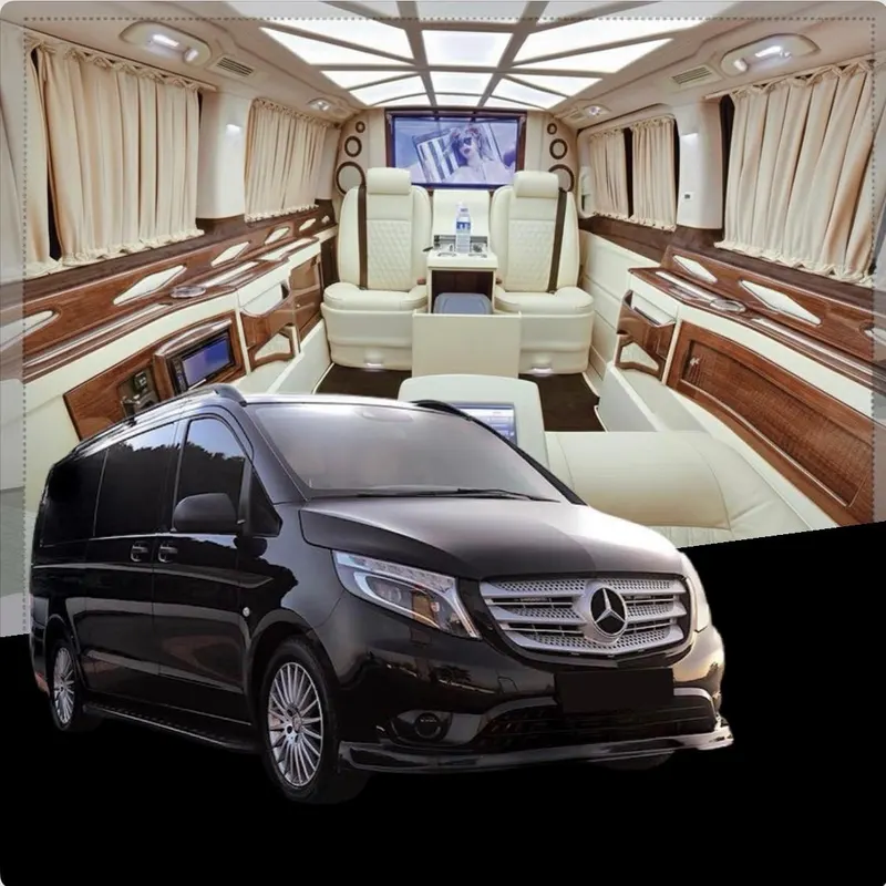 Kaplan VIP Mercedes Vito VIP aracının dış görünüşü ve deri koltuklu iç kabini